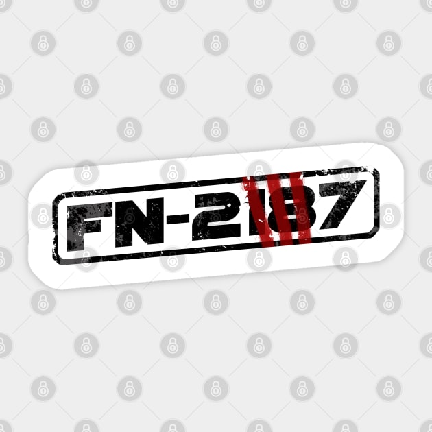 FN-2187 (Stormtrooper Colours) Sticker by ZombieMedia